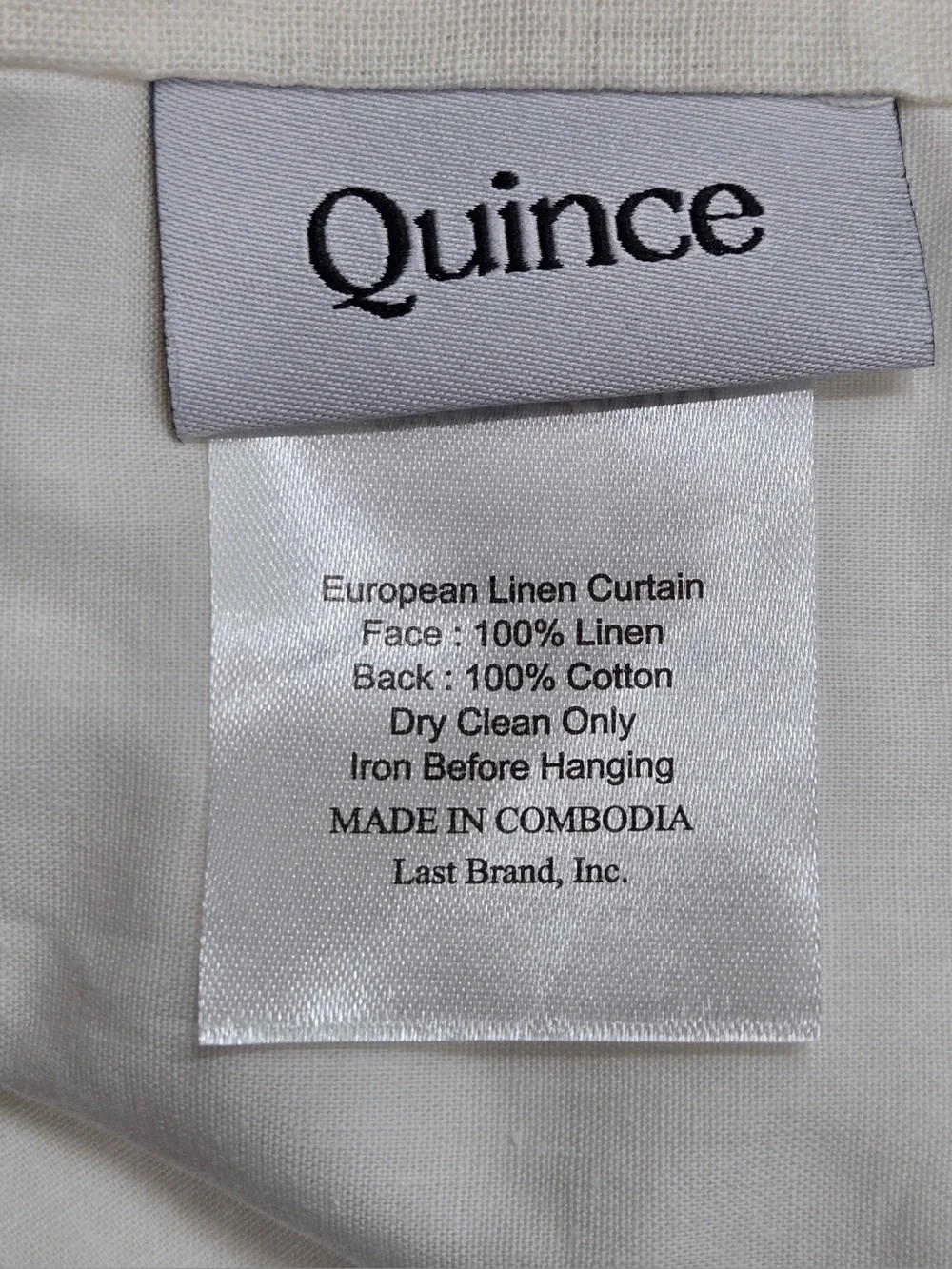 NWT QUINCE Set Of 2 48x84 European Linen Curtains Cream 0505